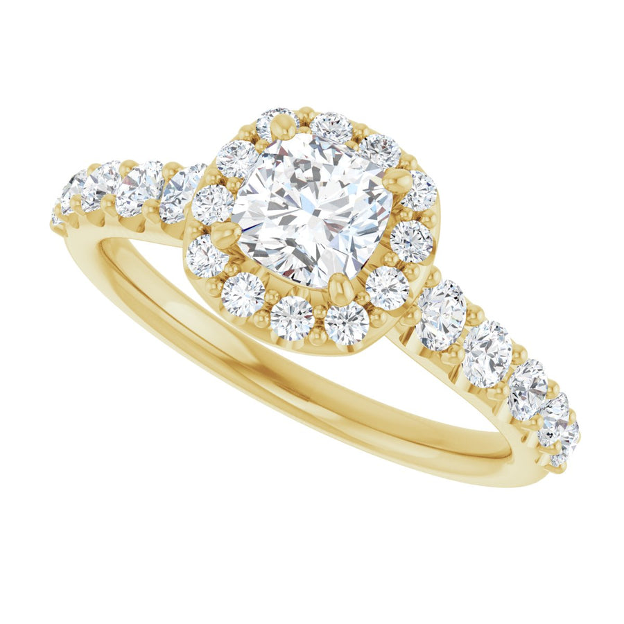 Cushion Halo-Style Engagement Ring Semi-Mount - gallery - Series 123541