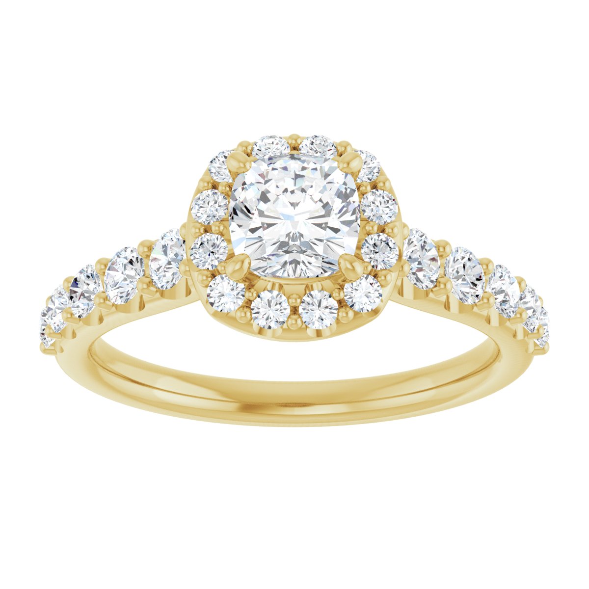 Cushion Halo-Style Engagement Ring Semi-Mount - gallery - Series 123541