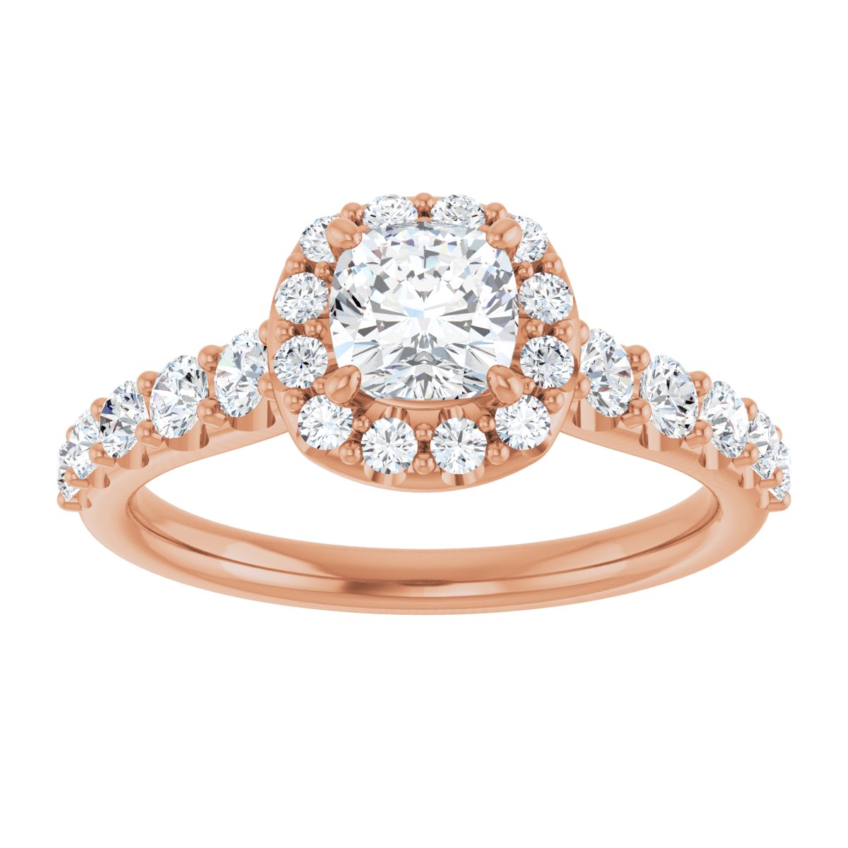 Cushion Halo-Style Engagement Ring Semi-Mount - gallery - Series 123541