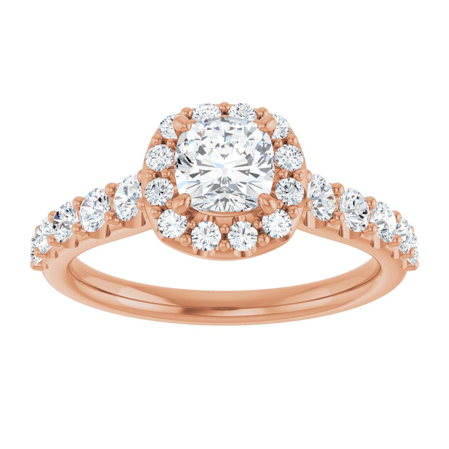 Cushion Halo-Style Engagement Ring Semi-Mount - gallery - Series 123541