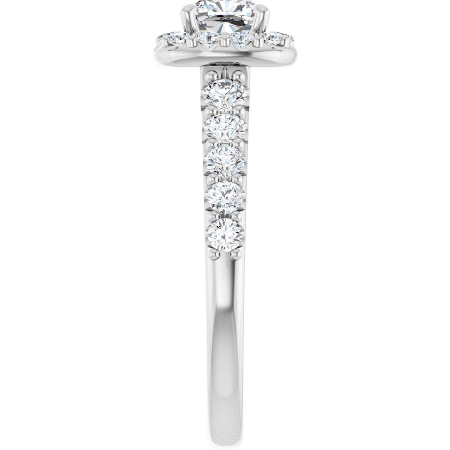 Cushion Halo-Style Engagement Ring Semi-Mount - gallery - Series 123541