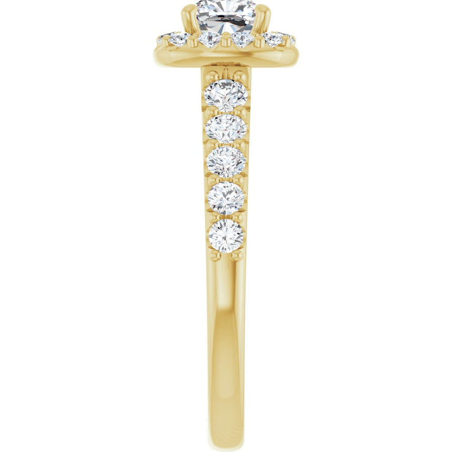 Cushion Halo-Style Engagement Ring Semi-Mount - gallery - Series 123541