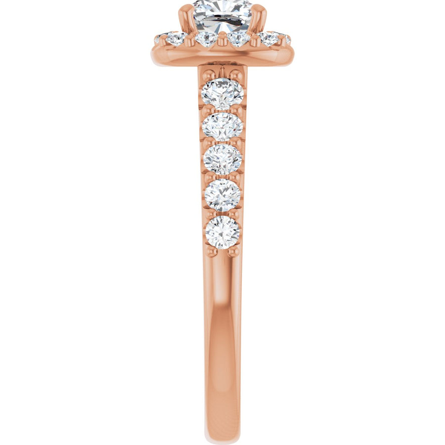 Cushion Halo-Style Engagement Ring Semi-Mount - gallery - Series 123541
