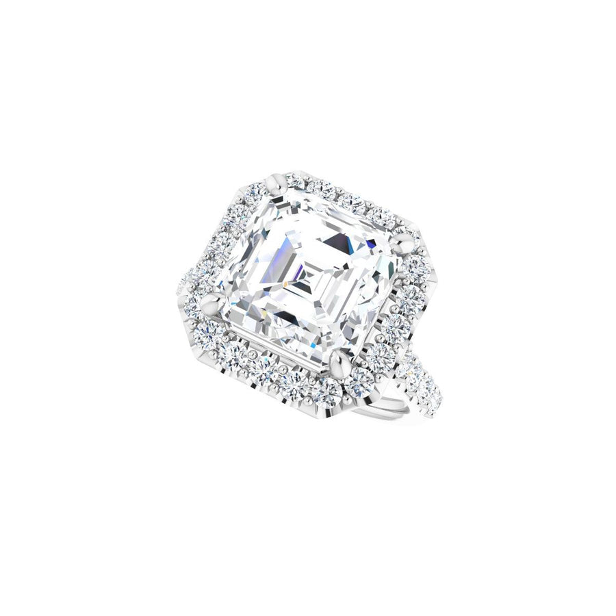 Asscher Halo-Style Engagement Ring Semi-Mount - gallery - Series 123541