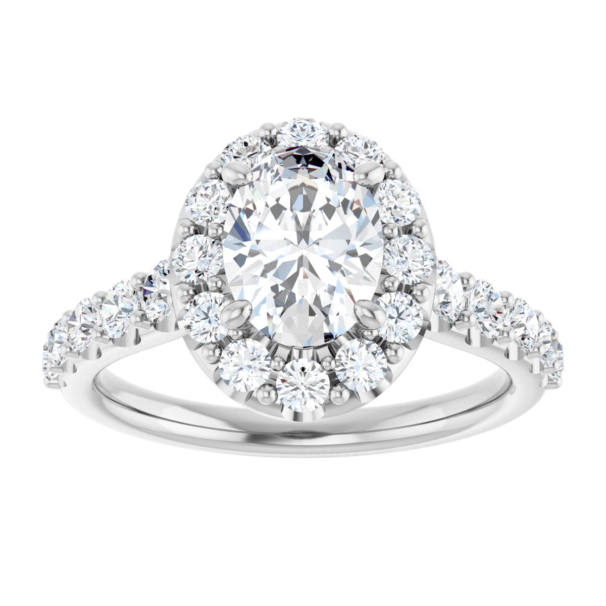 Oval Halo-Style Engagement Ring Semi-Mount - gallery - Series 123541