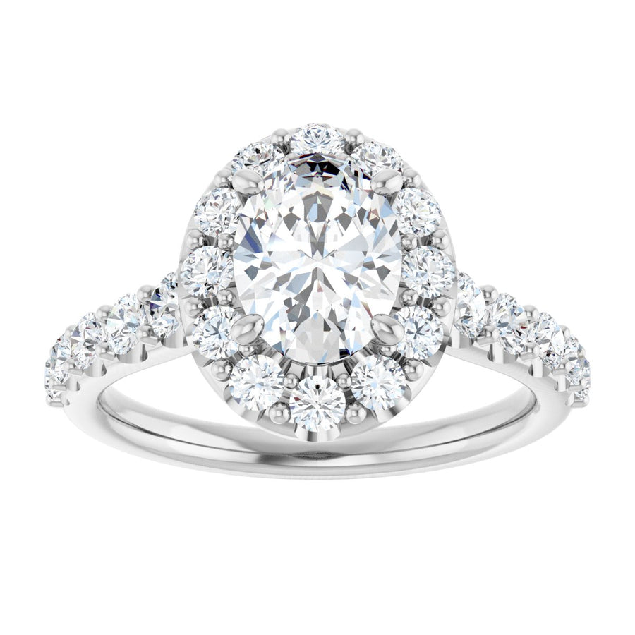 Oval Halo-Style Engagement Ring Semi-Mount - gallery - Series 123541