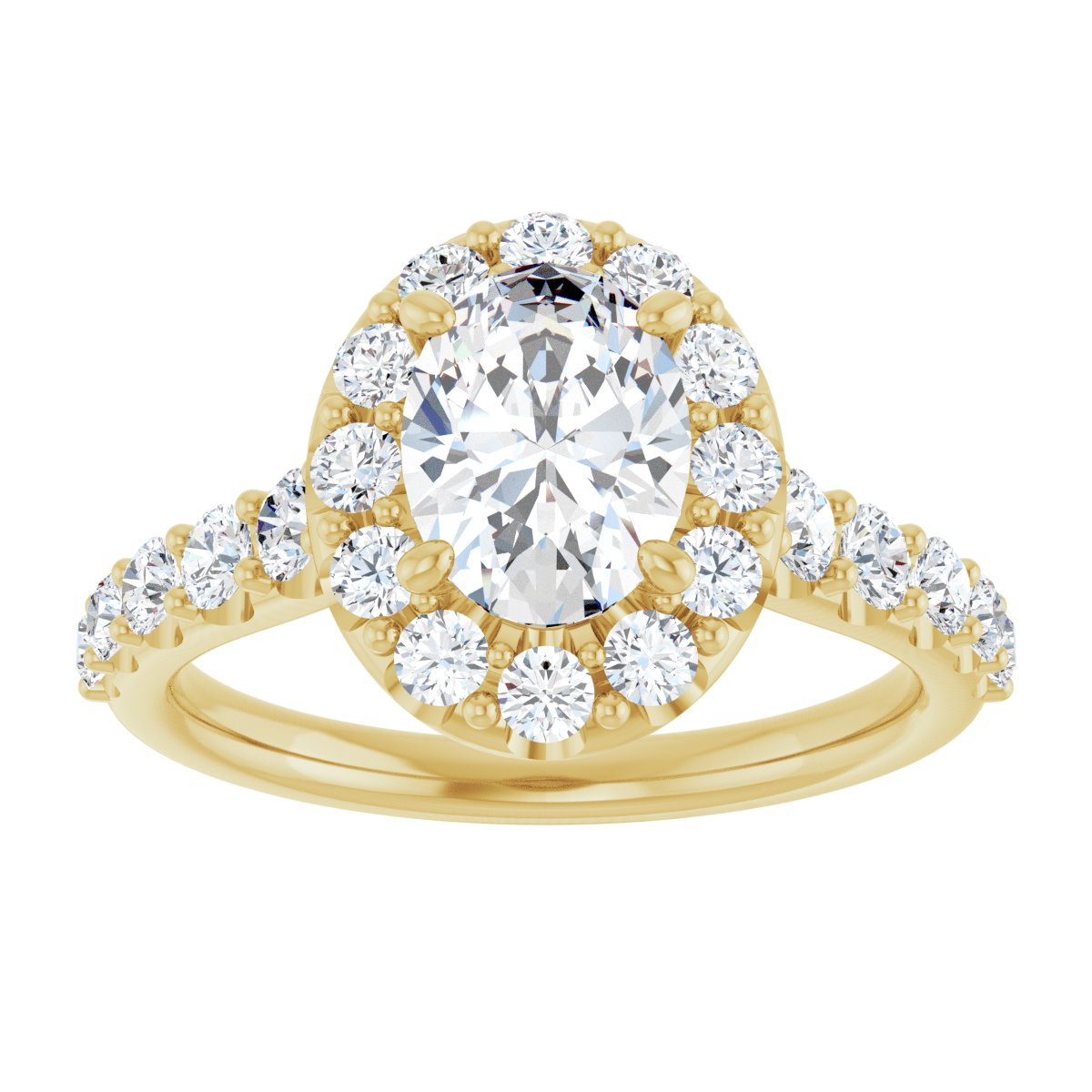 Oval Halo-Style Engagement Ring Semi-Mount - gallery - Series 123541