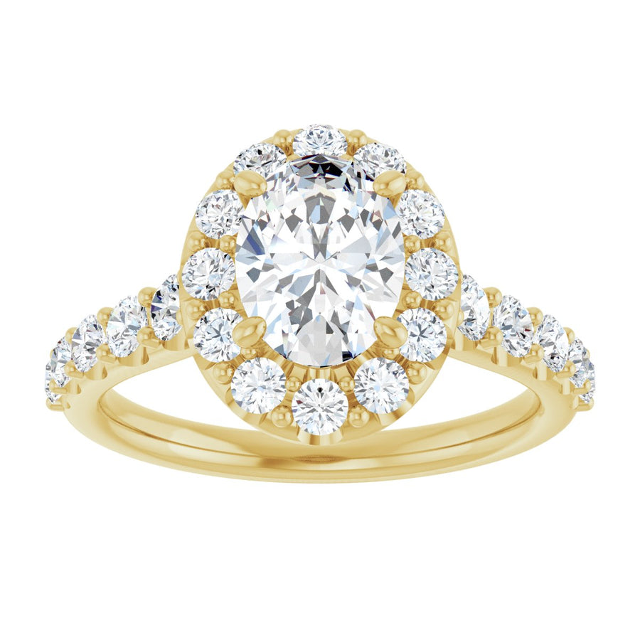 Oval Halo-Style Engagement Ring Semi-Mount - gallery - Series 123541