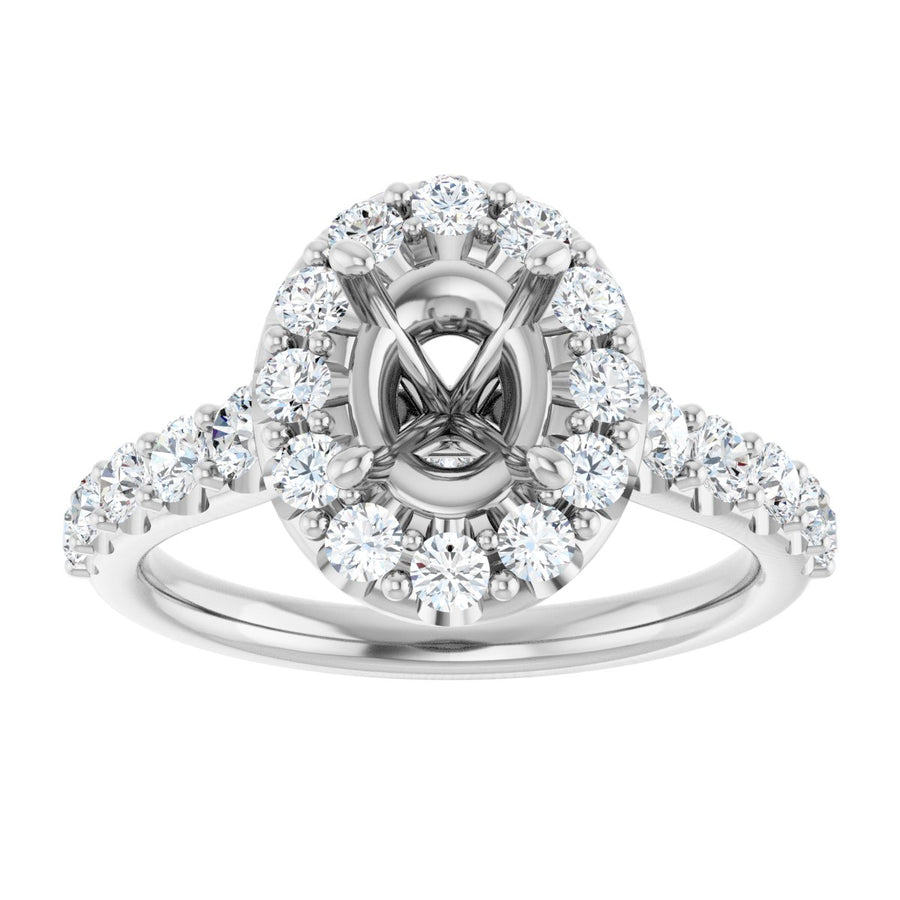 Oval Halo-Style Engagement Ring Semi-Mount - gallery - Series 123541