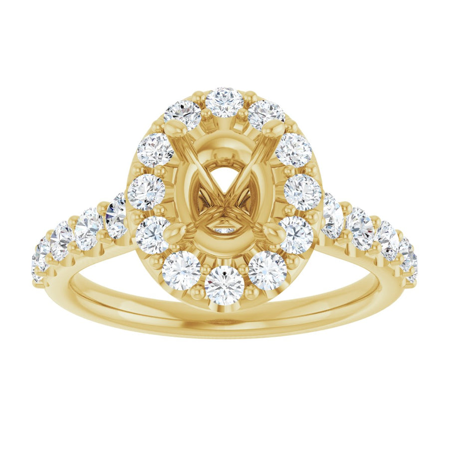 Oval Halo-Style Engagement Ring Semi-Mount - gallery - Series 123541
