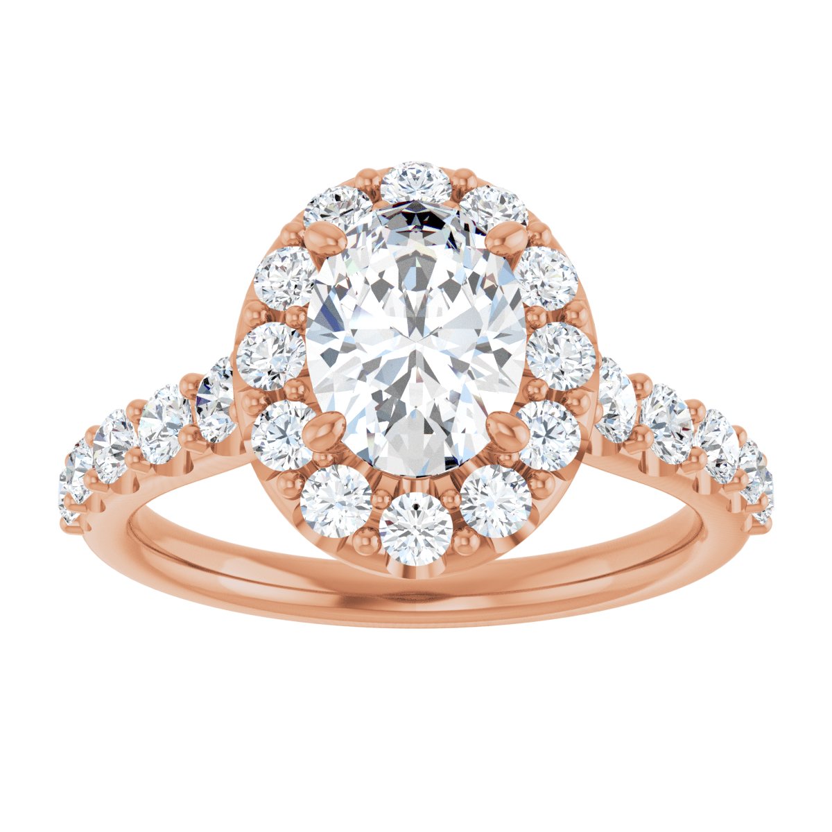Oval Halo-Style Engagement Ring Semi-Mount - gallery - Series 123541