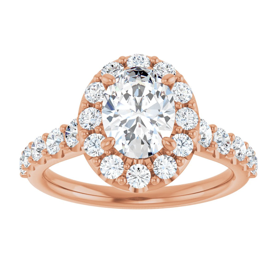 Oval Halo-Style Engagement Ring Semi-Mount - gallery - Series 123541