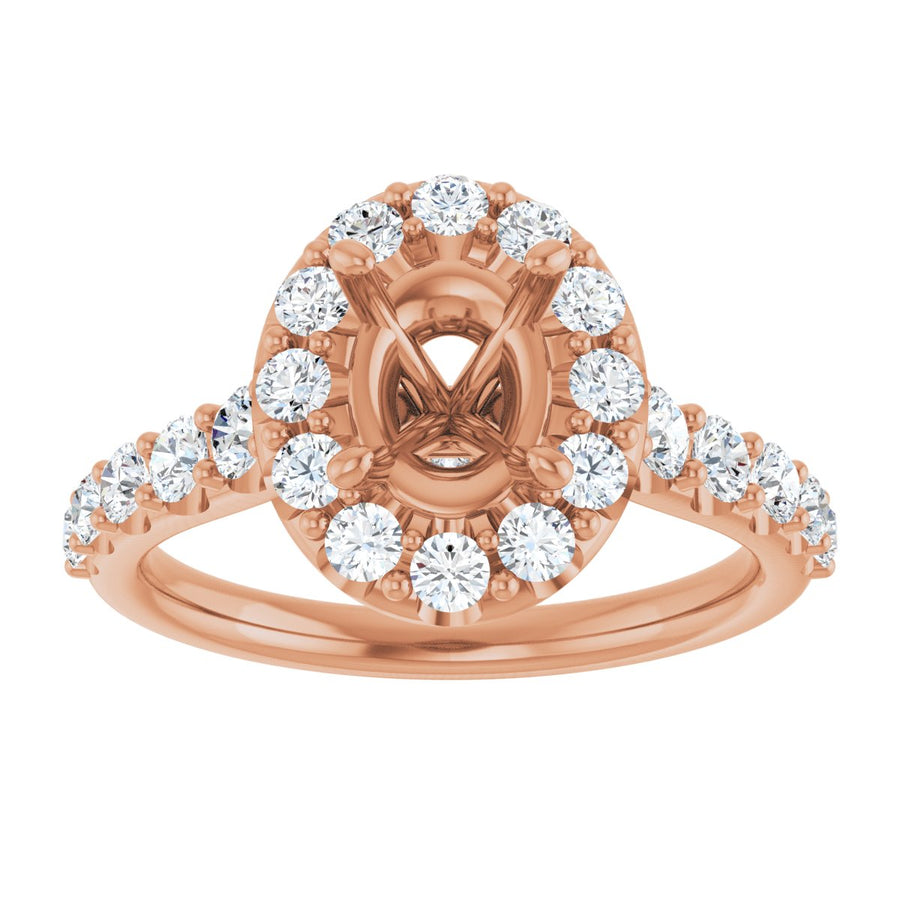 Oval Halo-Style Engagement Ring Semi-Mount - gallery - Series 123541