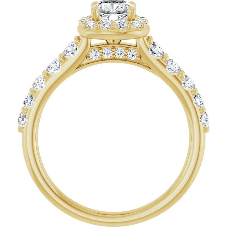 Cushion Halo-Style Engagement Ring Semi-Mount - gallery - Series 123541