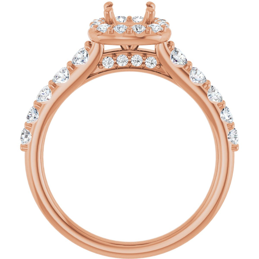 Cushion Halo-Style Engagement Ring Semi-Mount - gallery - Series 123541