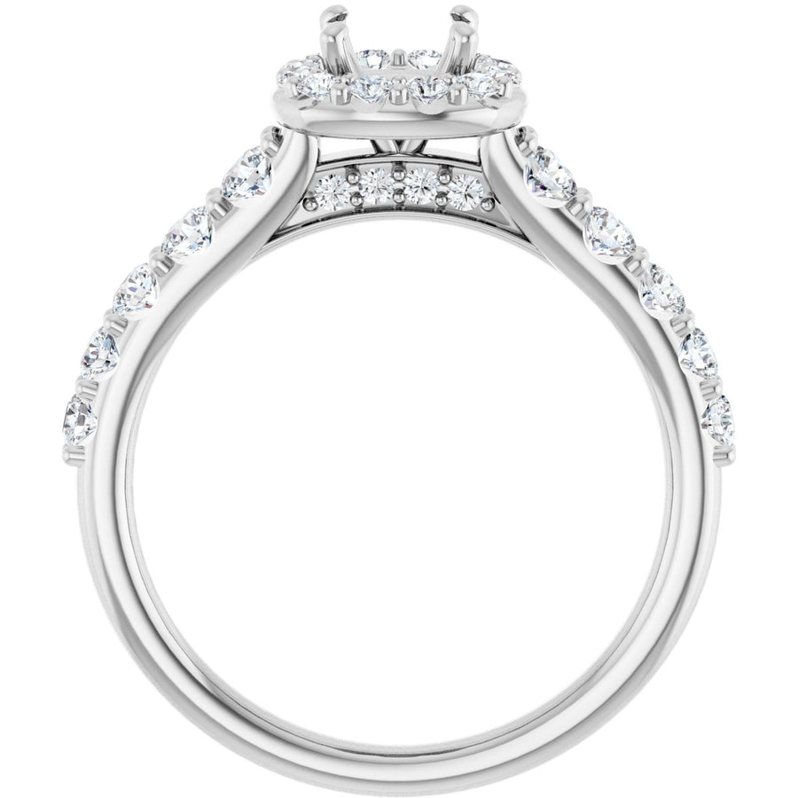 Cushion Halo-Style Engagement Ring Semi-Mount - gallery - Series 123541