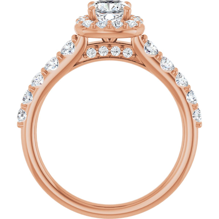 Cushion Halo-Style Engagement Ring Semi-Mount - gallery - Series 123541