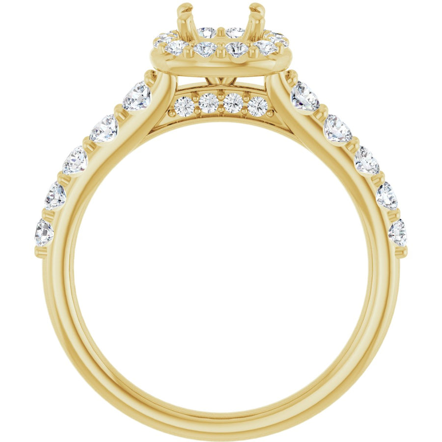Cushion Halo-Style Engagement Ring Semi-Mount - gallery - Series 123541