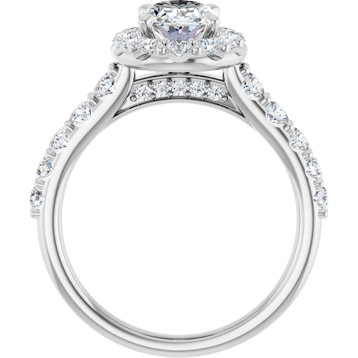 Oval Halo-Style Engagement Ring Semi-Mount - gallery - Series 123541