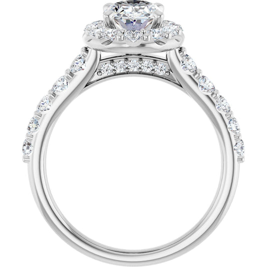 Oval Halo-Style Engagement Ring Semi-Mount - gallery - Series 123541
