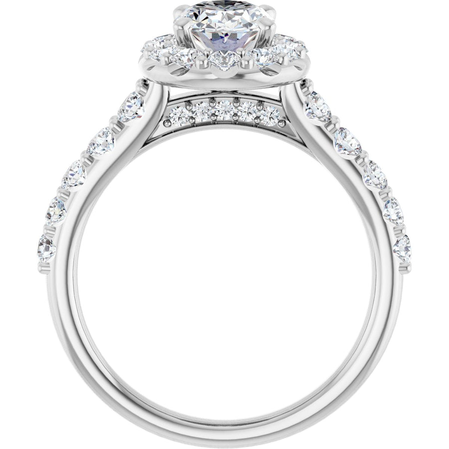 Oval Halo-Style Engagement Ring Semi-Mount - gallery - Series 123541