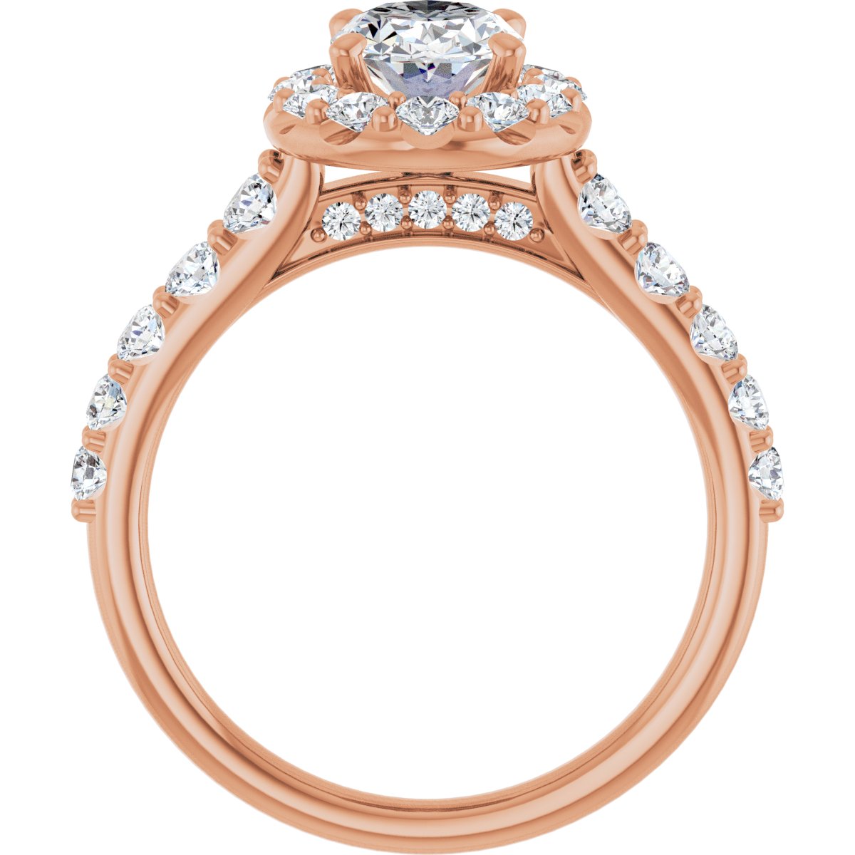 Oval Halo-Style Engagement Ring Semi-Mount - gallery - Series 123541