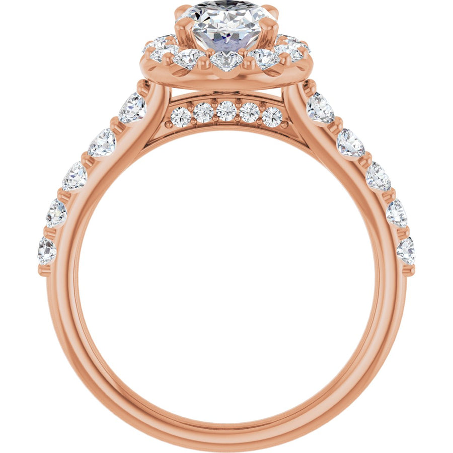 Oval Halo-Style Engagement Ring Semi-Mount - gallery - Series 123541