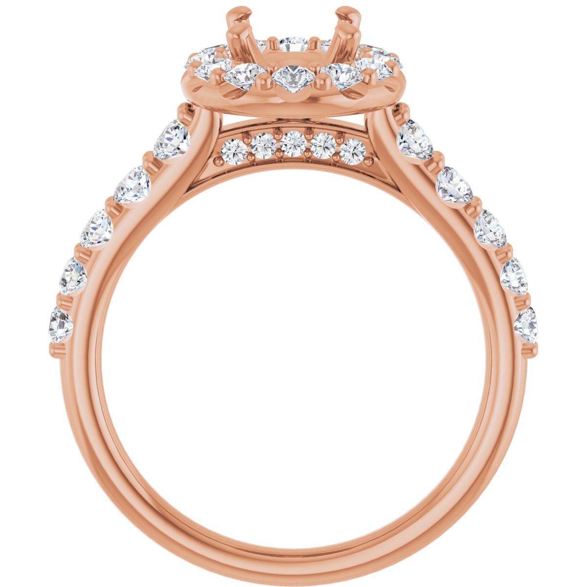 Oval Halo-Style Engagement Ring Semi-Mount - gallery - Series 123541