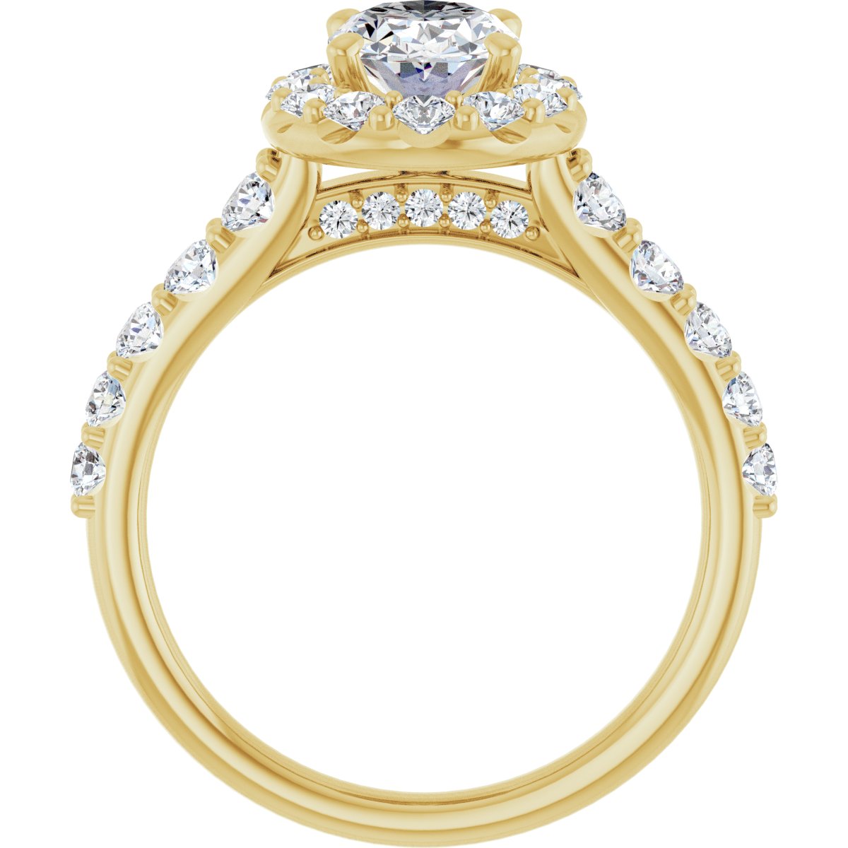 Oval Halo-Style Engagement Ring Semi-Mount - gallery - Series 123541