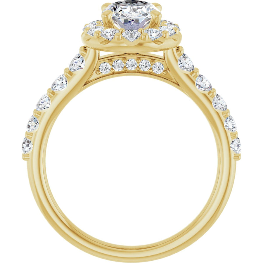 Oval Halo-Style Engagement Ring Semi-Mount - gallery - Series 123541
