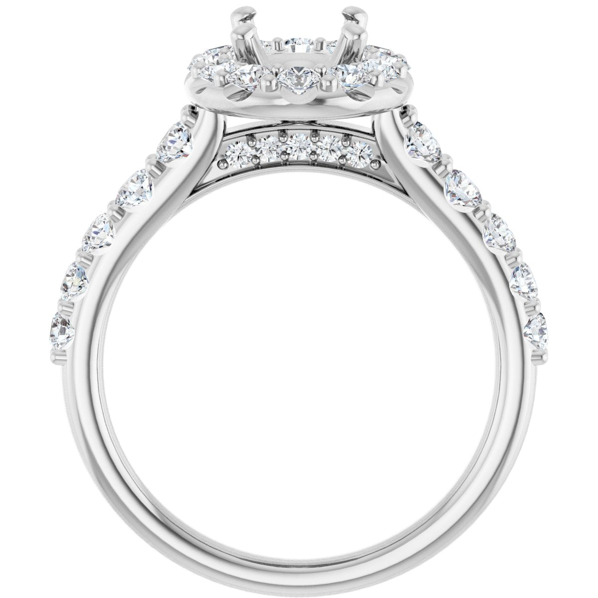 Oval Halo-Style Engagement Ring Semi-Mount - gallery - Series 123541