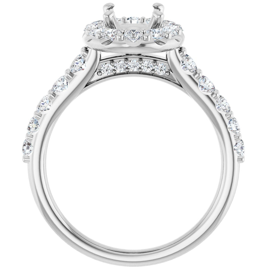 Oval Halo-Style Engagement Ring Semi-Mount - gallery - Series 123541