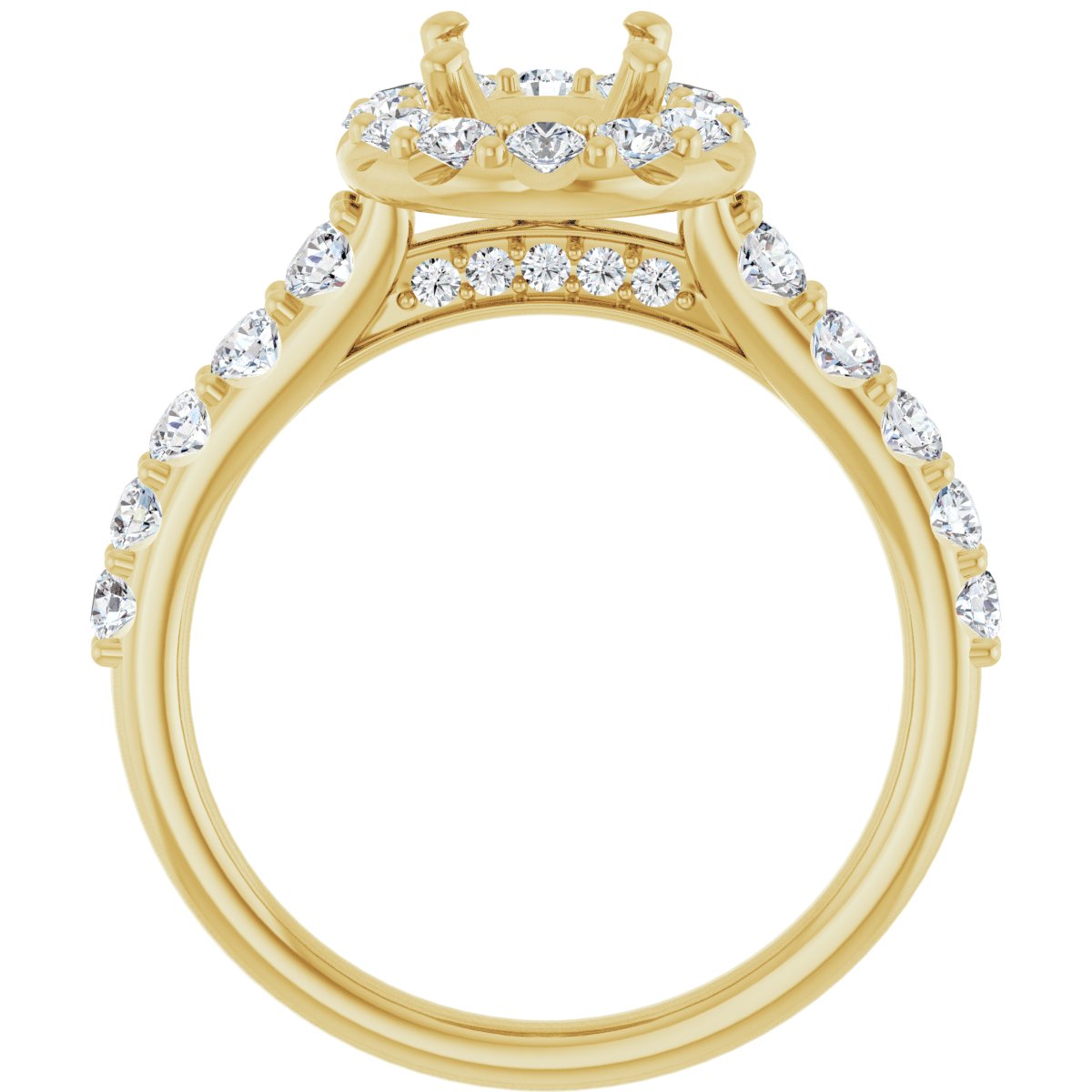 Oval Halo-Style Engagement Ring Semi-Mount - gallery - Series 123541