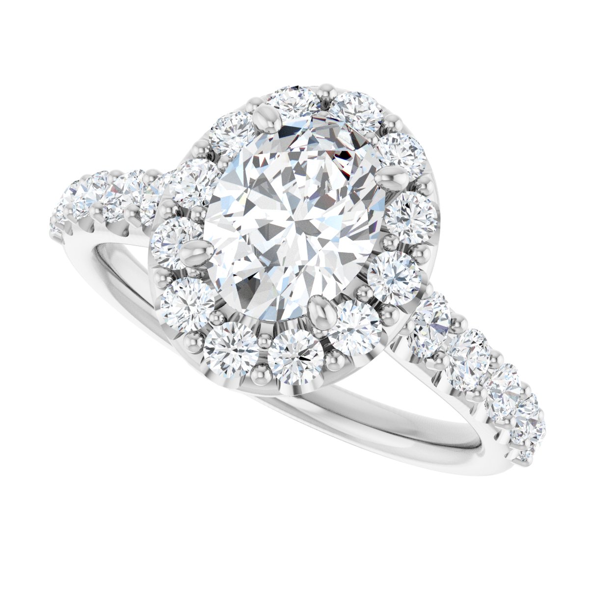 Oval Halo-Style Engagement Ring Semi-Mount - gallery - Series 123541
