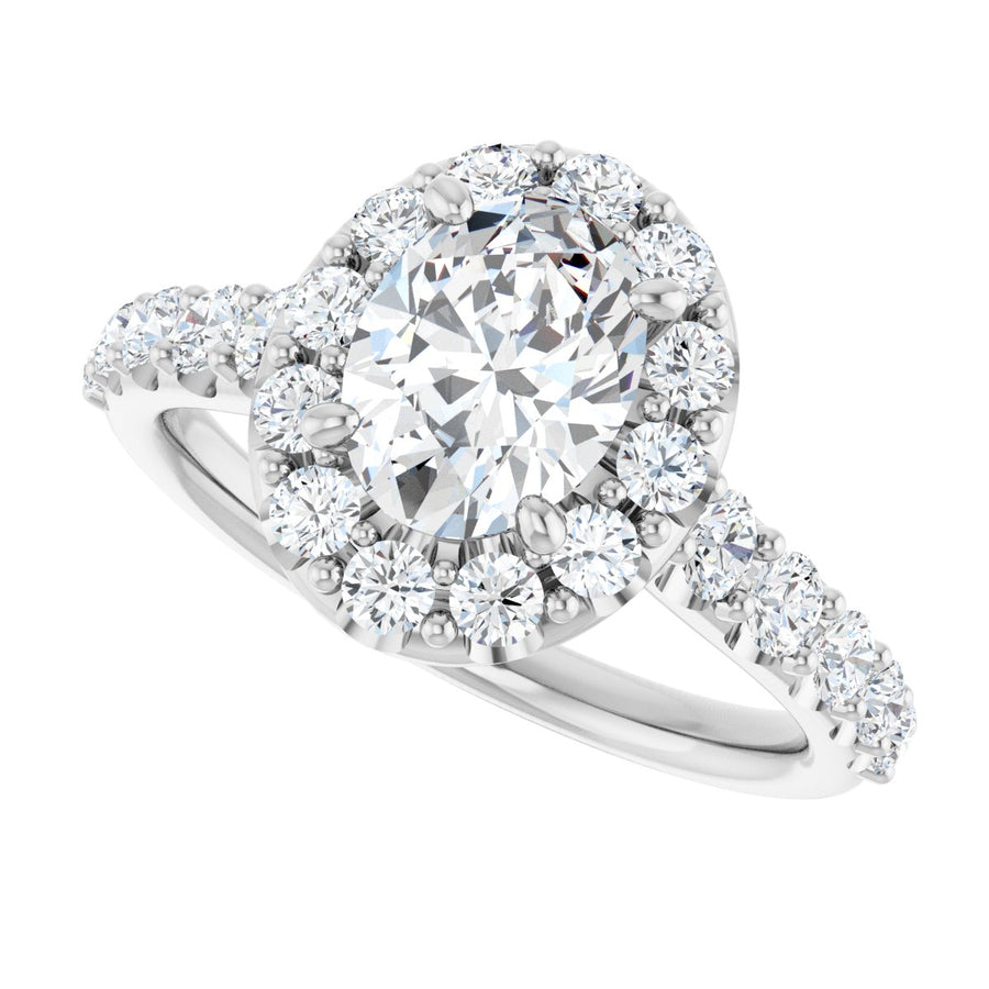 Oval Halo-Style Engagement Ring Semi-Mount - gallery - Series 123541