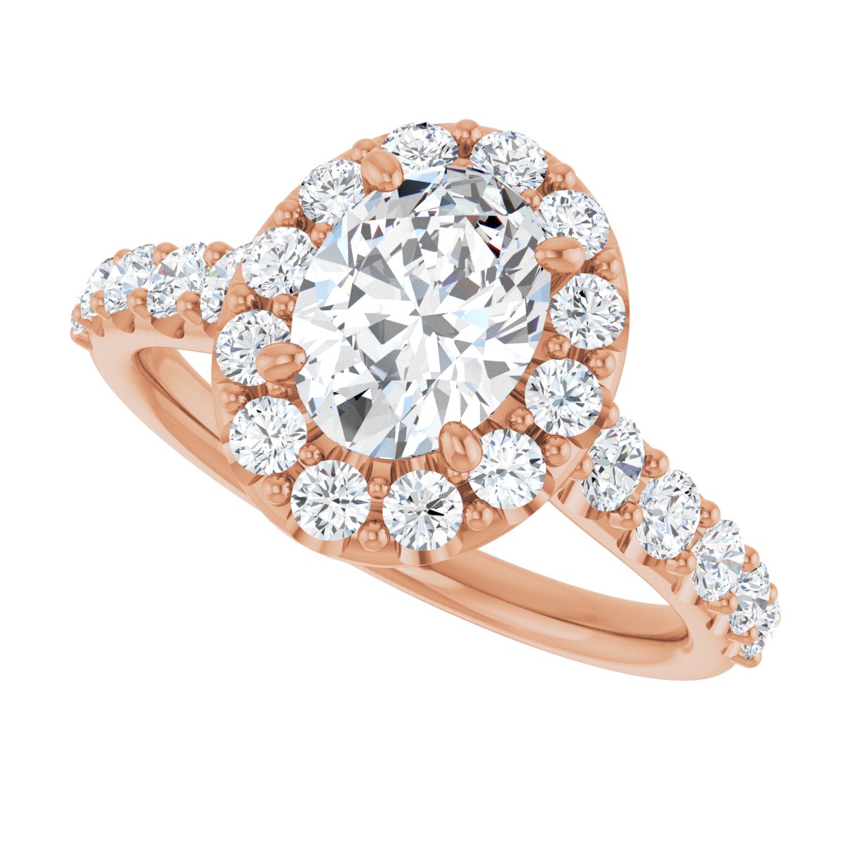 Oval Halo-Style Engagement Ring Semi-Mount - gallery - Series 123541