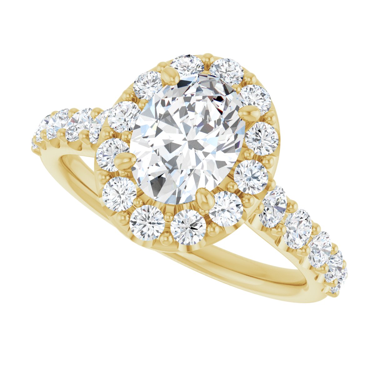 Oval Halo-Style Engagement Ring Semi-Mount - gallery - Series 123541