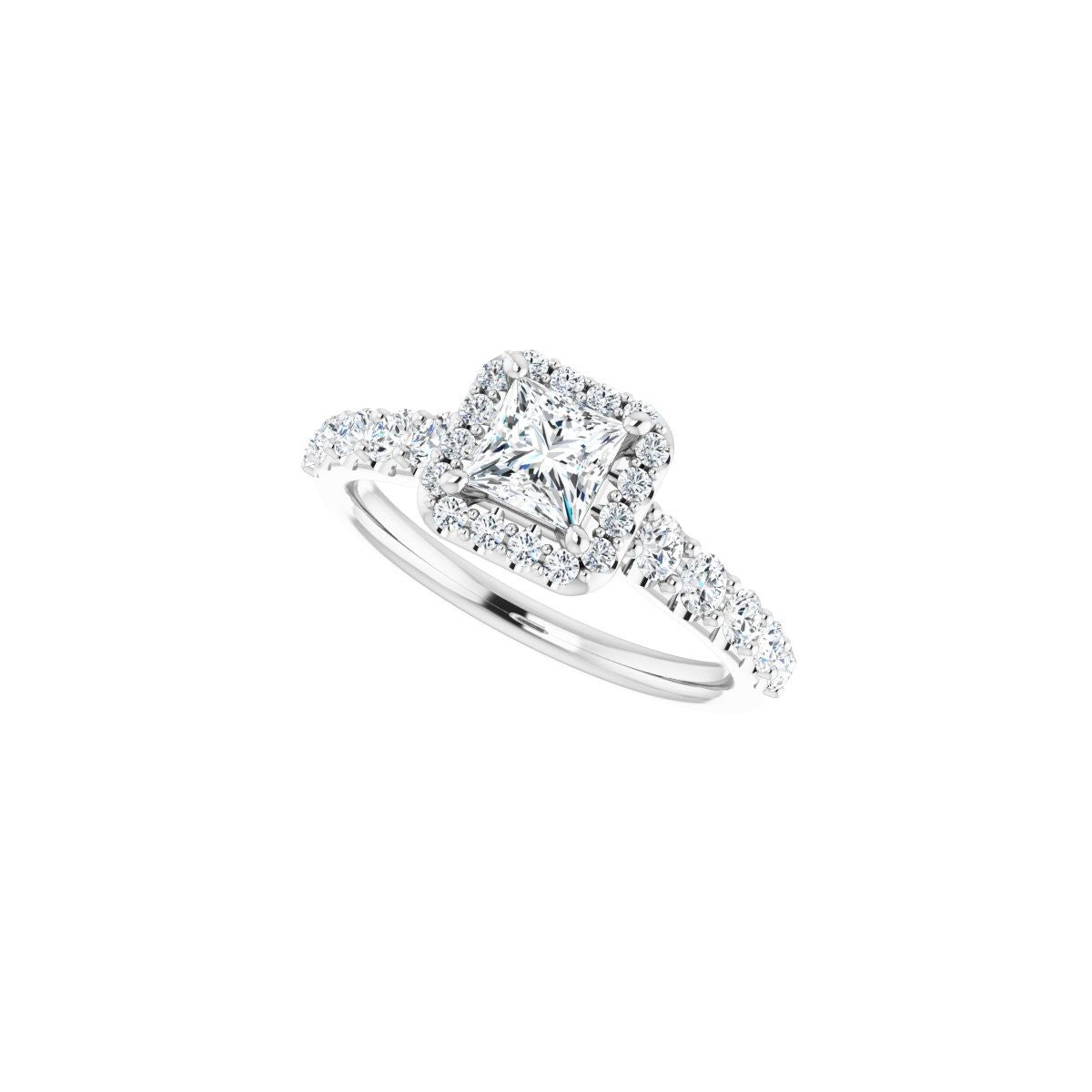 Square Halo-Style Engagement Ring Semi-Mount - gallery - Series 123541