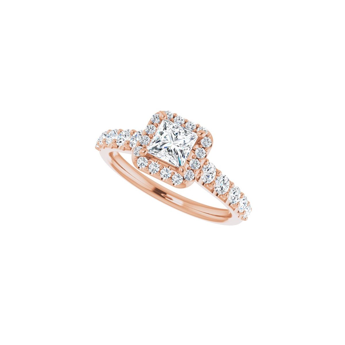 Square Halo-Style Engagement Ring Semi-Mount - gallery - Series 123541