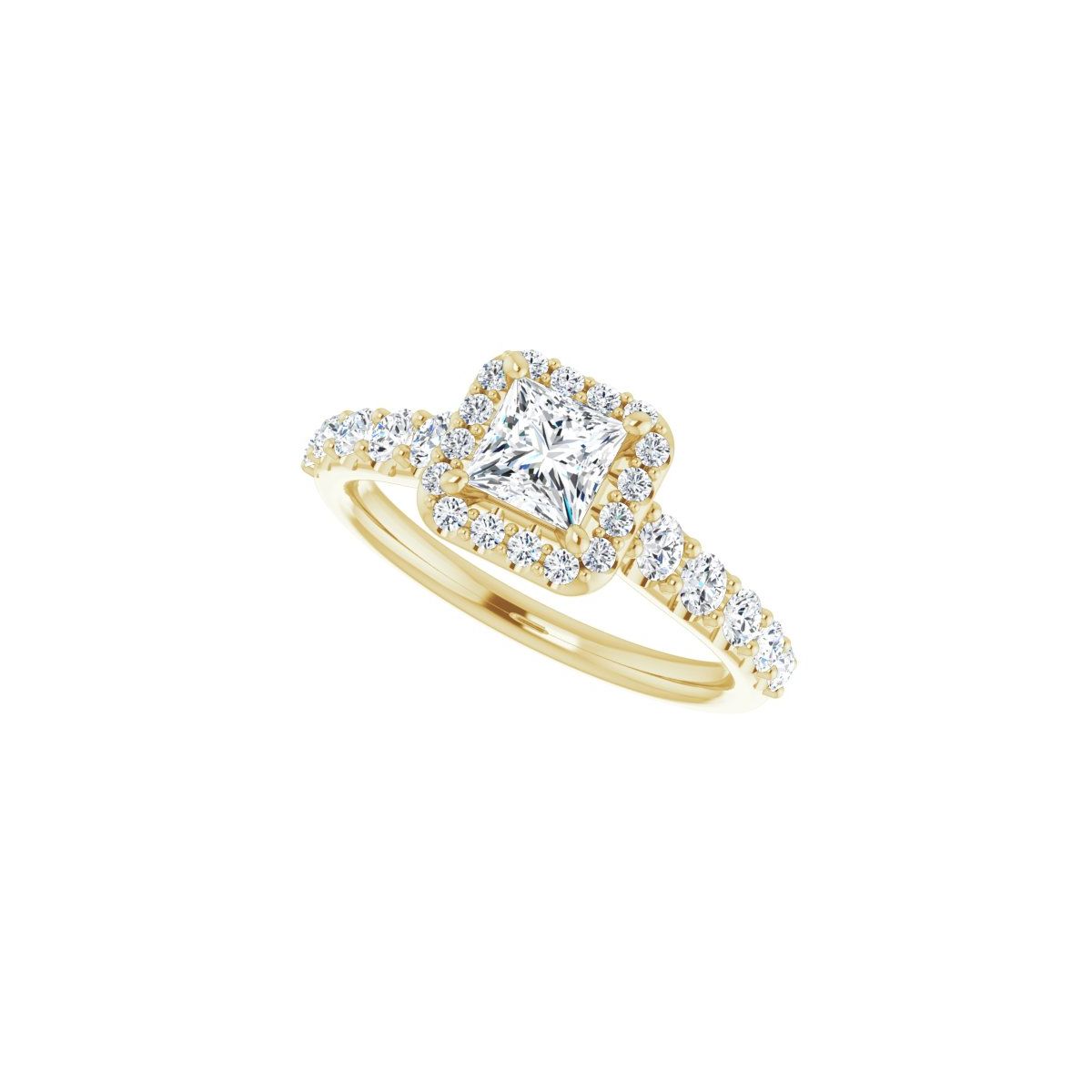 Square Halo-Style Engagement Ring Semi-Mount - gallery - Series 123541