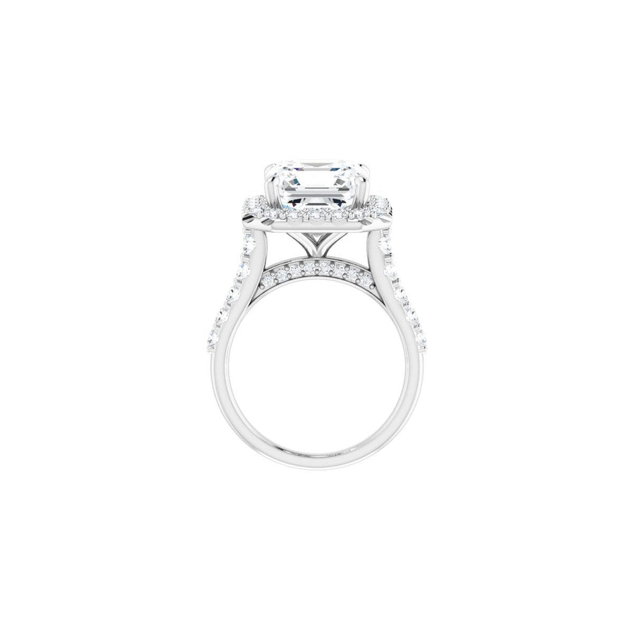 Asscher Halo-Style Engagement Ring Semi-Mount - gallery - Series 123541