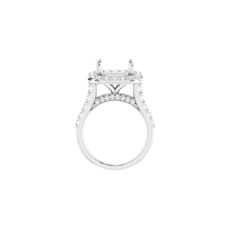 Asscher Halo-Style Engagement Ring Semi-Mount - gallery - Series 123541