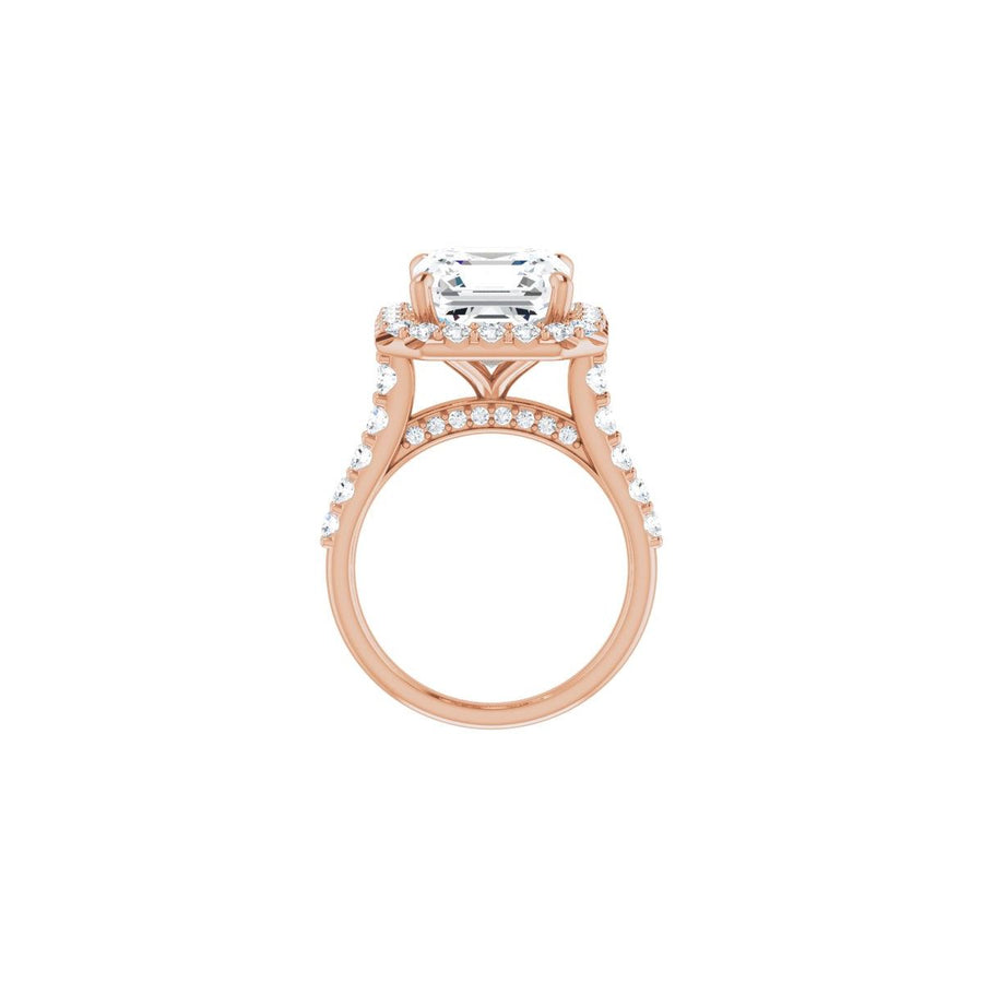 Asscher Halo-Style Engagement Ring Semi-Mount - gallery - Series 123541