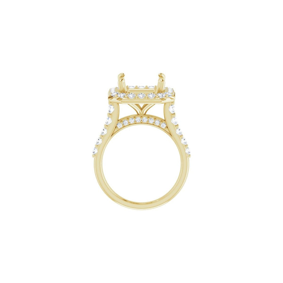 Asscher Halo-Style Engagement Ring Semi-Mount - gallery - Series 123541