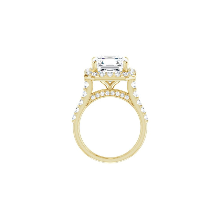 Asscher Halo-Style Engagement Ring Semi-Mount - gallery - Series 123541