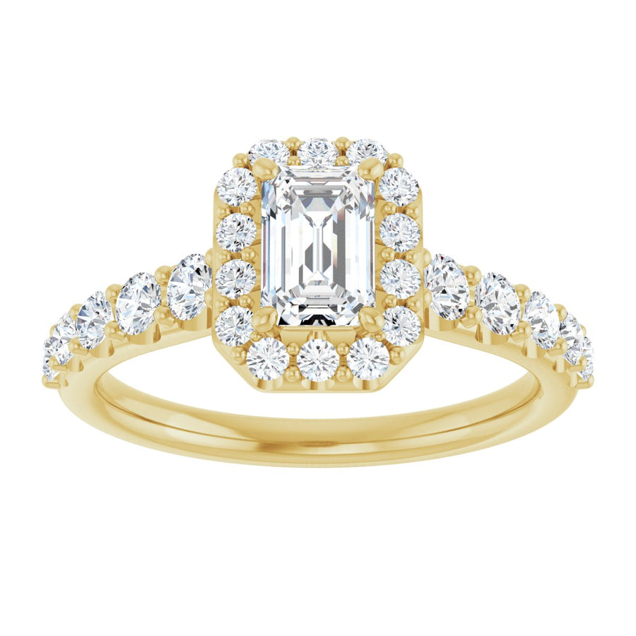 Emerald Halo-Style Engagement Ring Semi-Mount - gallery - Series 123541