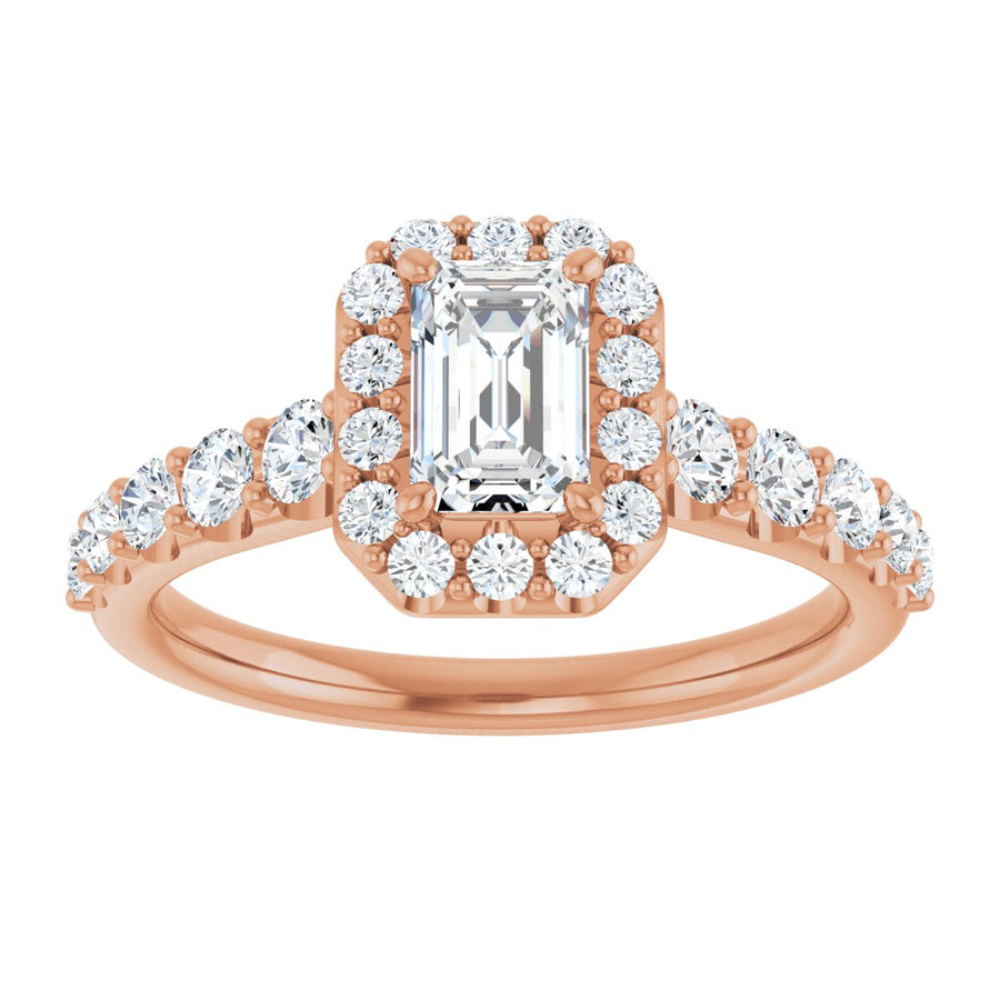 Emerald Halo-Style Engagement Ring Semi-Mount - gallery - Series 123541