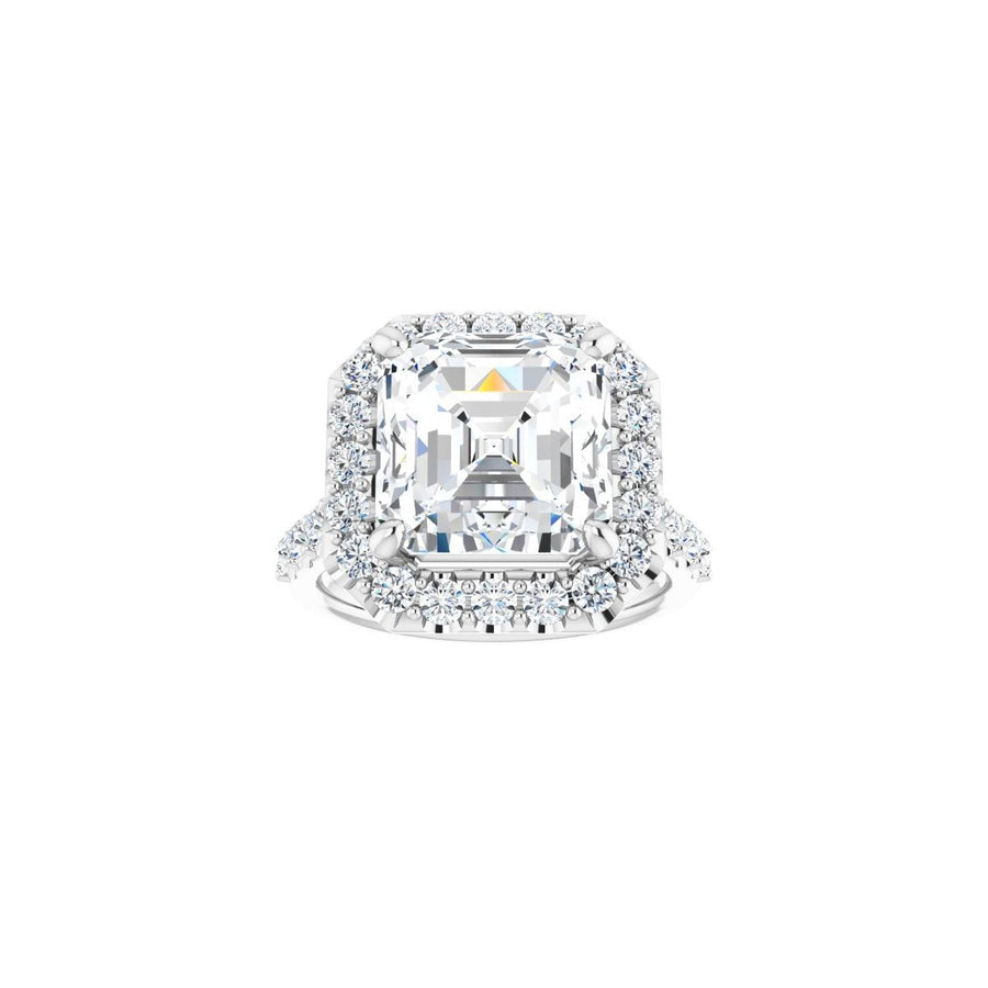 Asscher Halo-Style Engagement Ring Semi-Mount - gallery - Series 123541