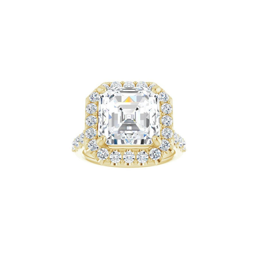 Asscher Halo-Style Engagement Ring Semi-Mount - gallery - Series 123541