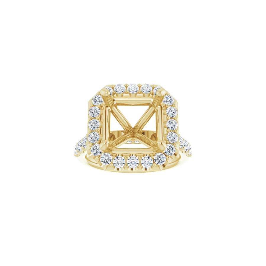 Asscher Halo-Style Engagement Ring Semi-Mount - gallery - Series 123541
